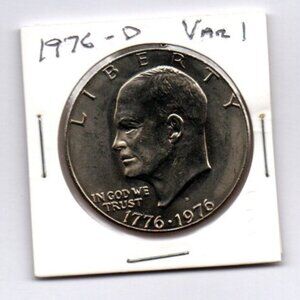 Set of 1976-D Ike Dollars... Type 1 and Type 2...AU... Excellent Shape